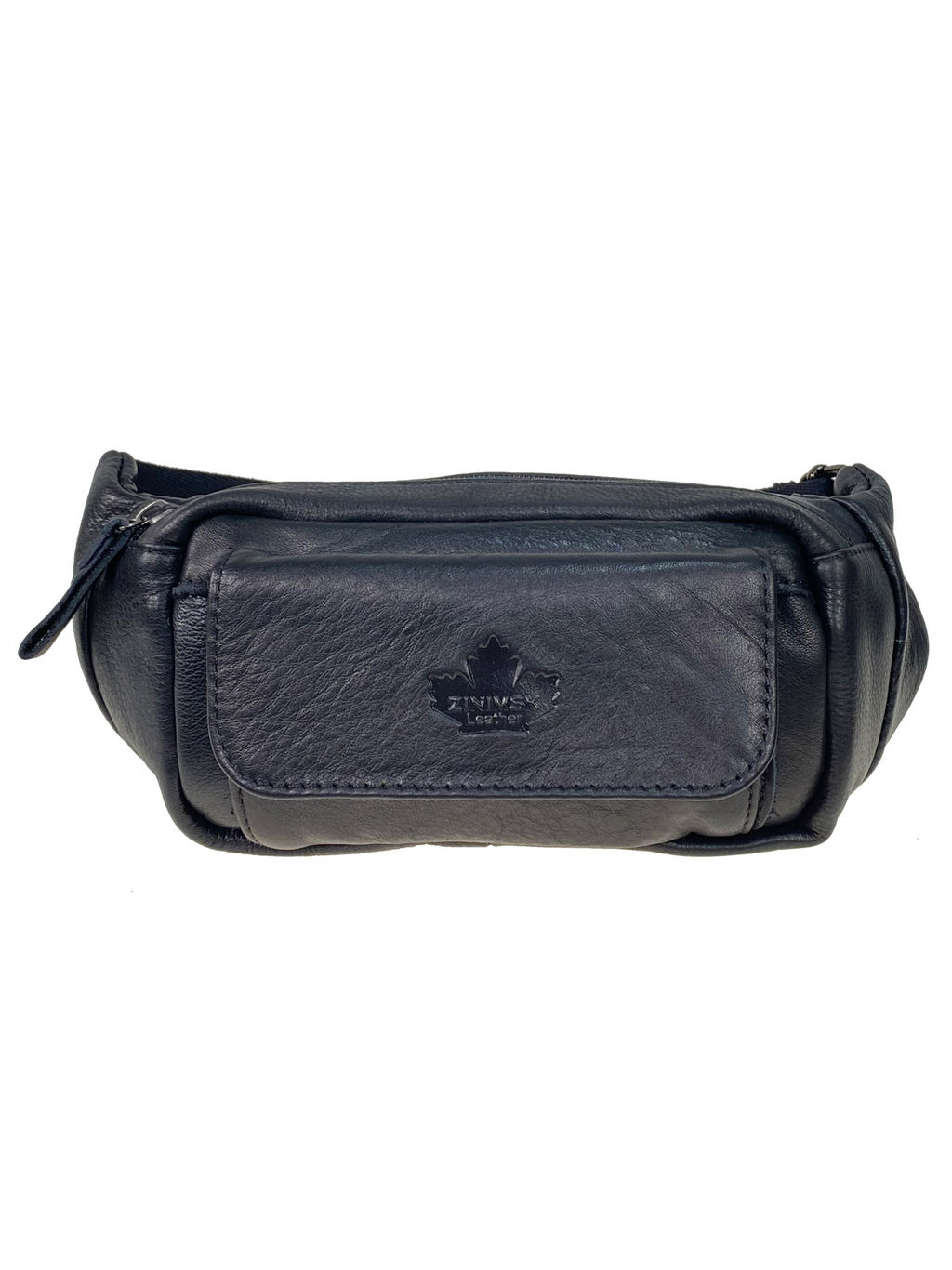 Мужская сумка на пояс из натуральной кожи цвет черный - Greta фото 2