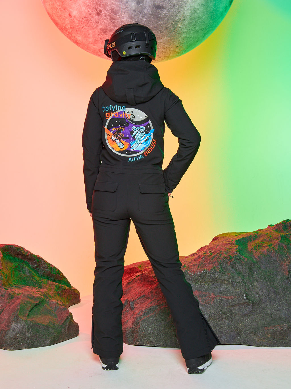 Женский сноубордический горнолыжный комбинезон Alpha Endless Aeternitas 223/2305 BLK - Черный  фото 27