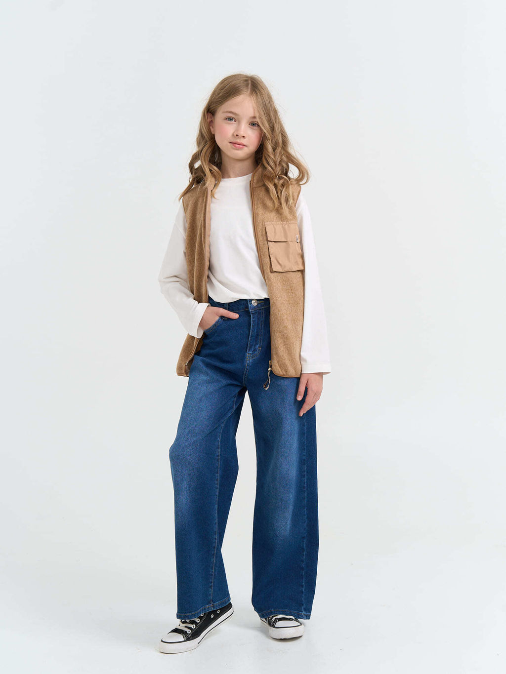 Жилет флисовый Бежевый меланж 7+ - Bungly фото 5