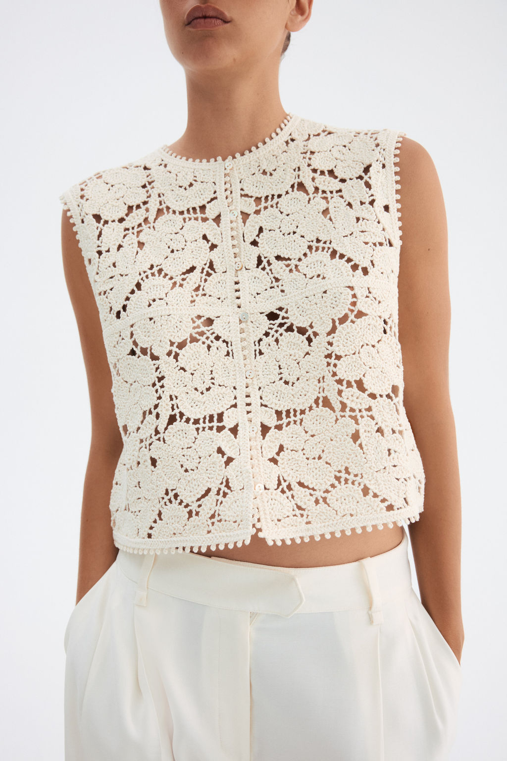 Chaleco efecto crochet - H&m фото 3