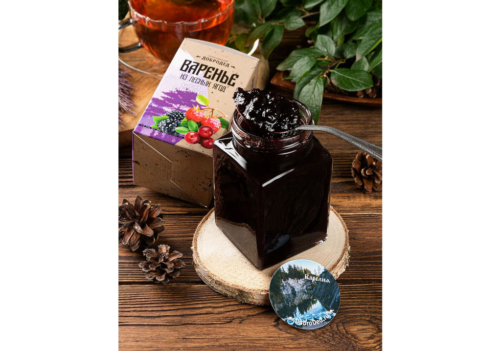 Варенье из Лесных ягод баночка 300 г в коробочке с магнитиком