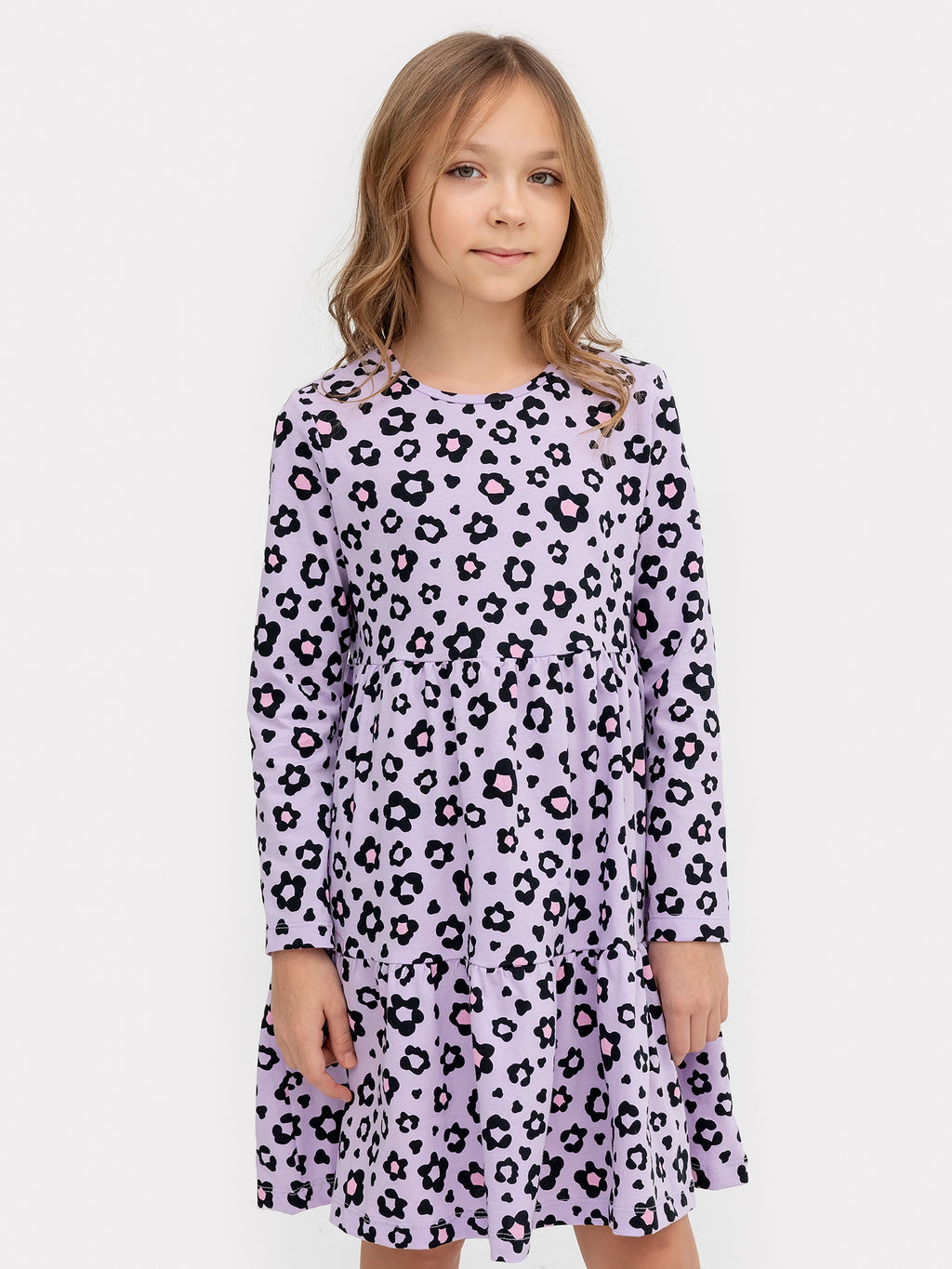 Платье для девочек светло-лиловое с принтом леопард - Mark formelle фото 4