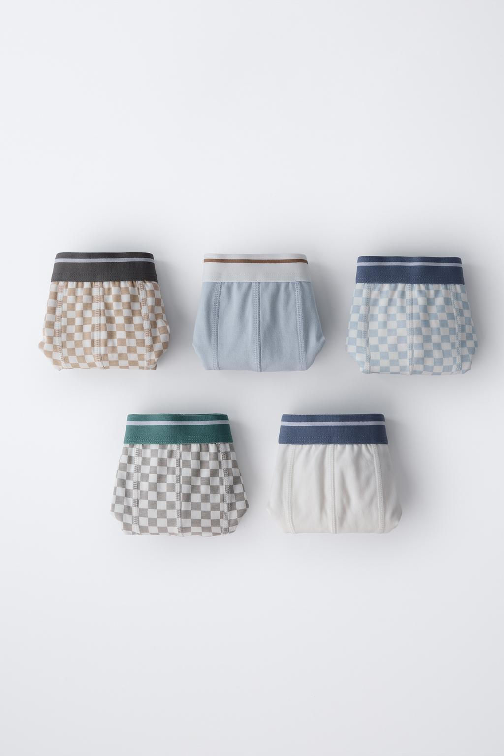 AGES 6-14/ 5-PACK OF CHECKERBOARD PRINT BOXERS - Zara фото 5