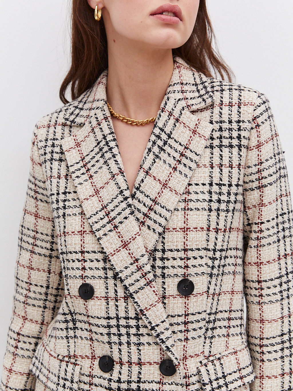 Двубортный жакет в клетку - TO BE ONE фото 5