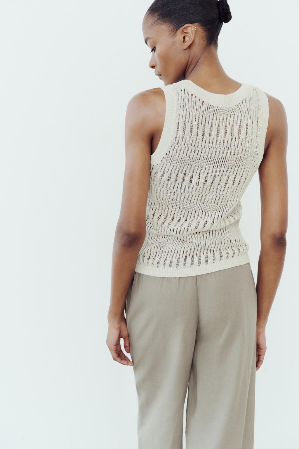 SLEEVELESS METALLIC THREAD KNIT TOP - Zara фото 5