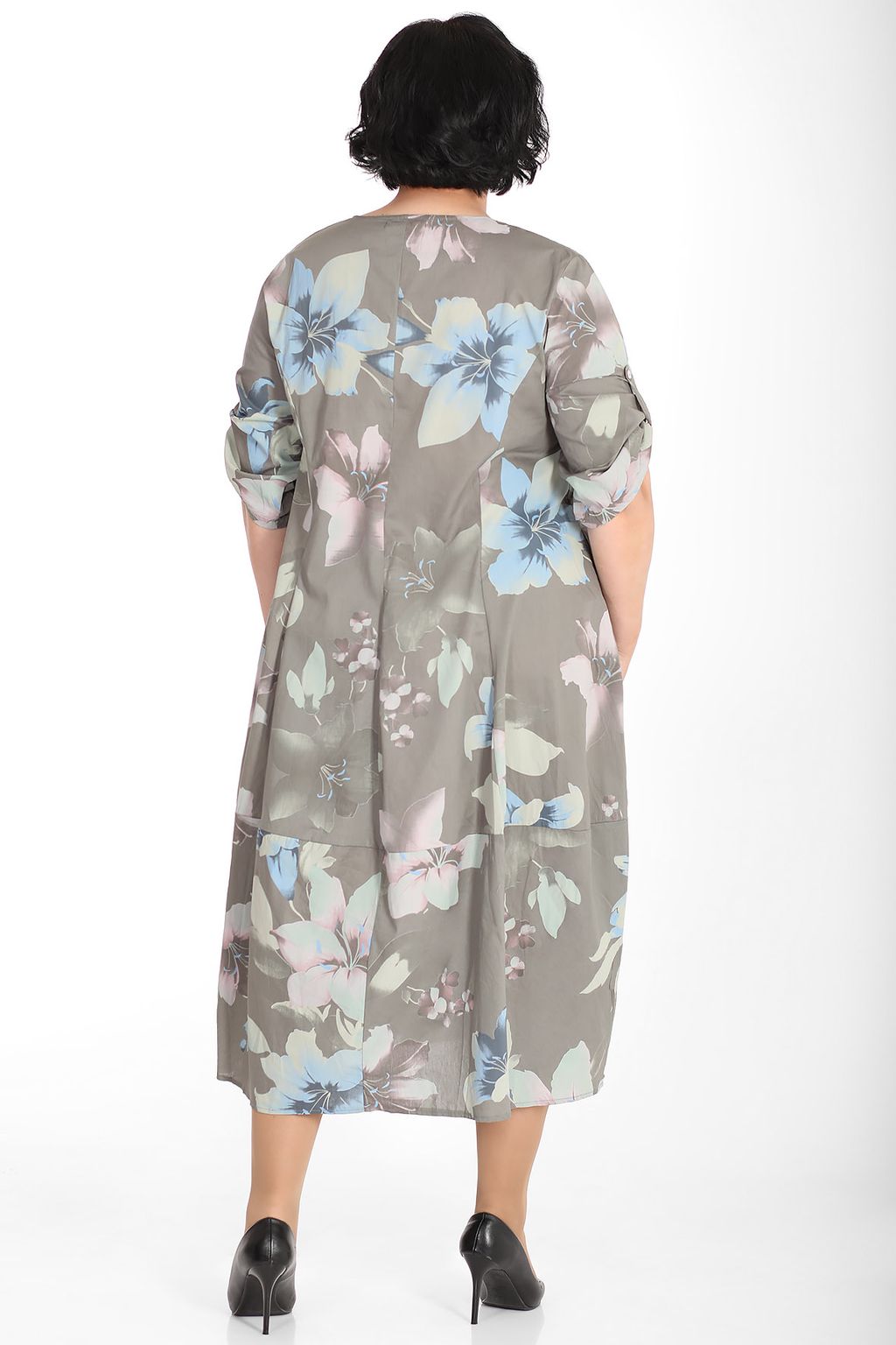 Платье хлопковое больших размеров - Almond фото 2