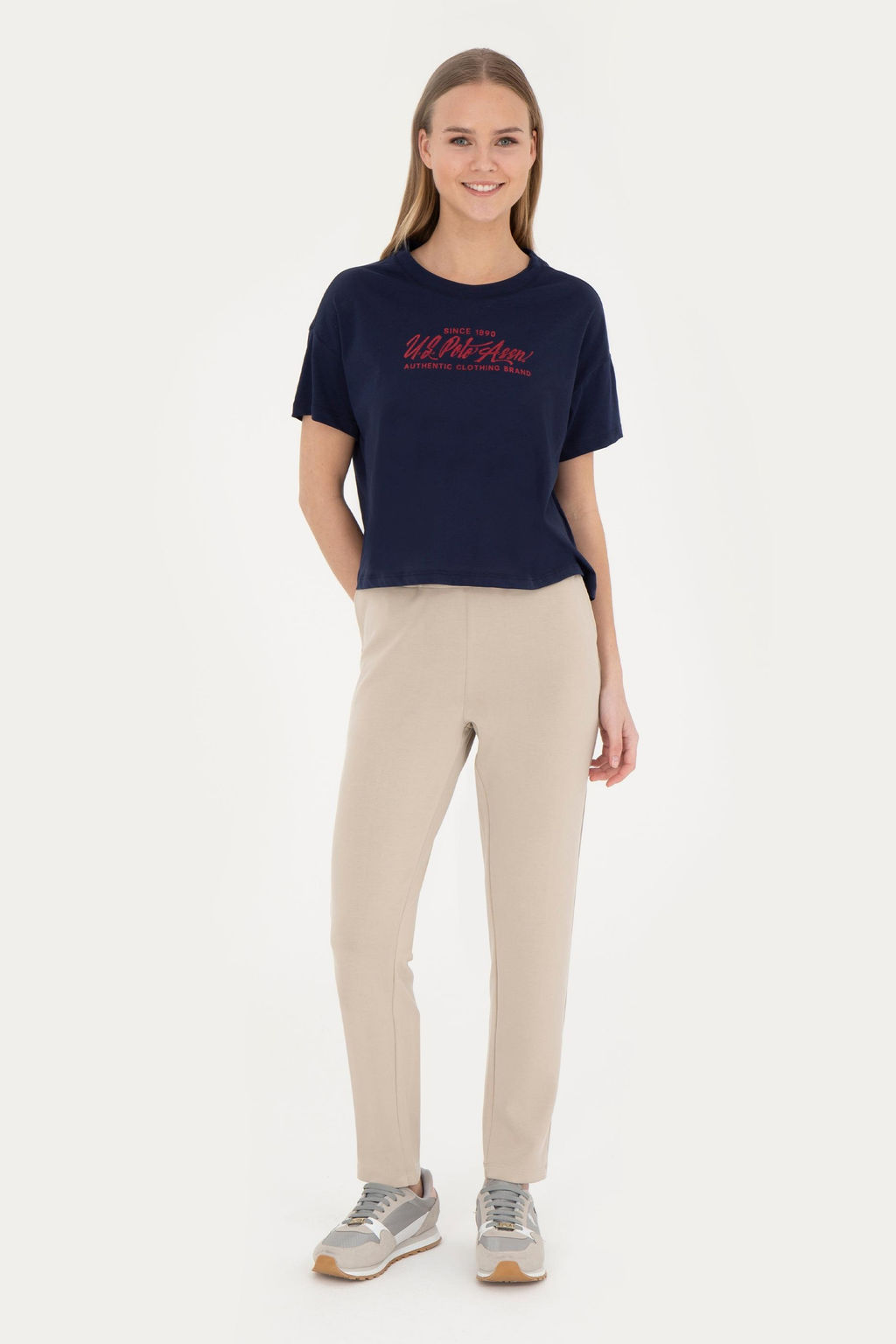 Женские легкие спортивные штаны цвета хаки - U.s. polo assn фото 7