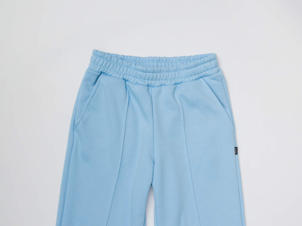 Женский костюм, интерсофт, свитшот и брюки прямые со стрелками, голубой - Knitka wear фото 8