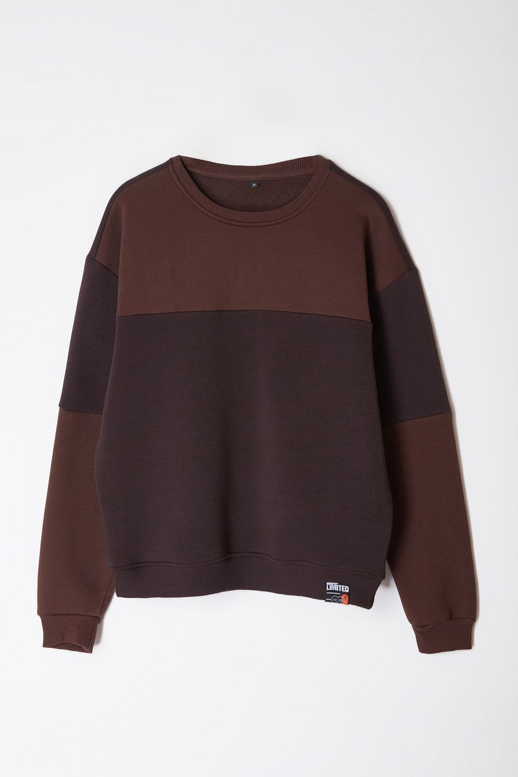 TRENDYOL MAN Lacivert Oversize/Genis Kesim Renk Bloklu Ici Polarl? Basic Sweatshirt TMNAW25SW00013 - Trendyolmilla фото 8
