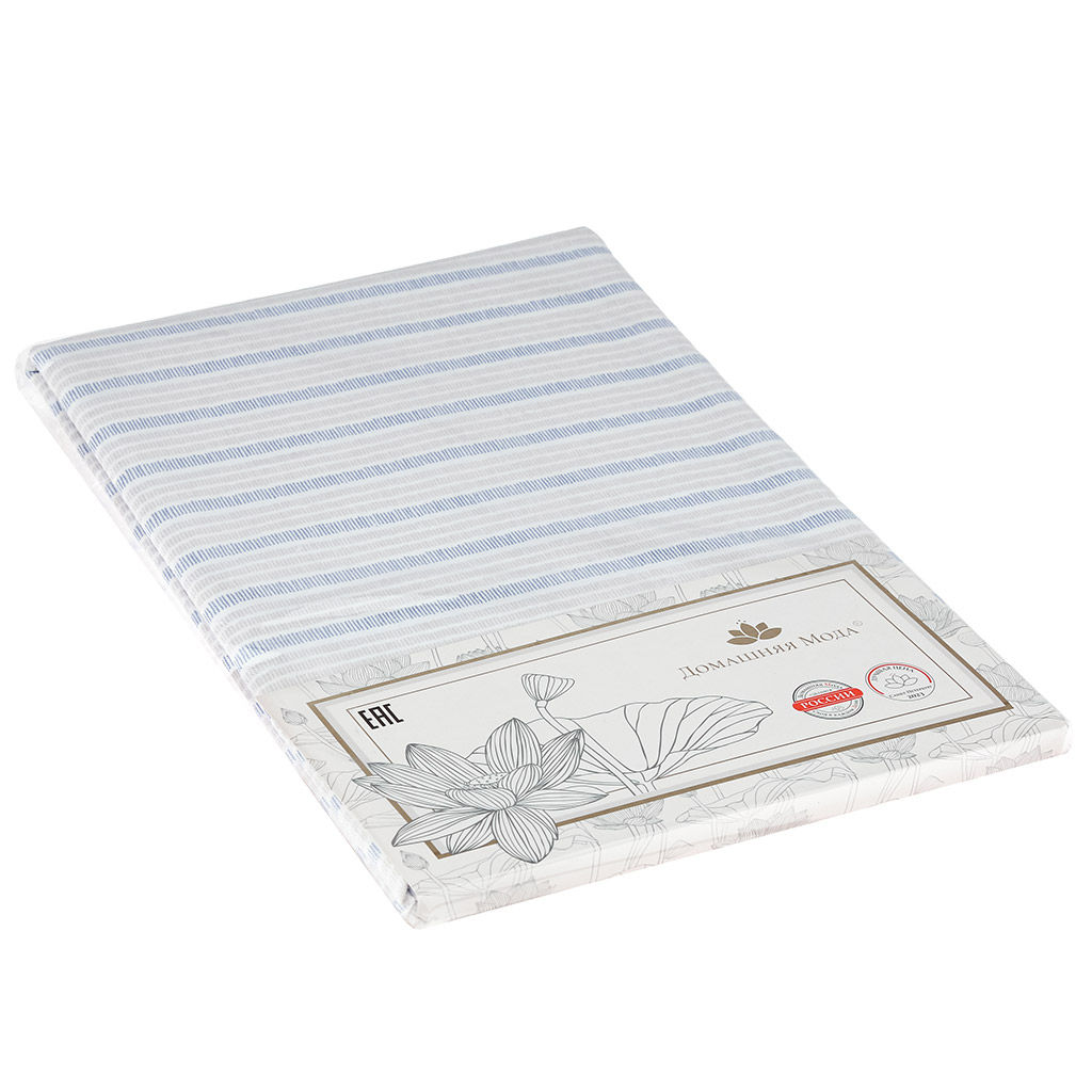 Скатерть 120х145см Марина Дор полоса, длина стола до 105см, на 4 персоны, рогожка, хлопок Премиум 186г/м2, упаковка классическая 28х41см, Домашняя мода (Россия)  фото 5