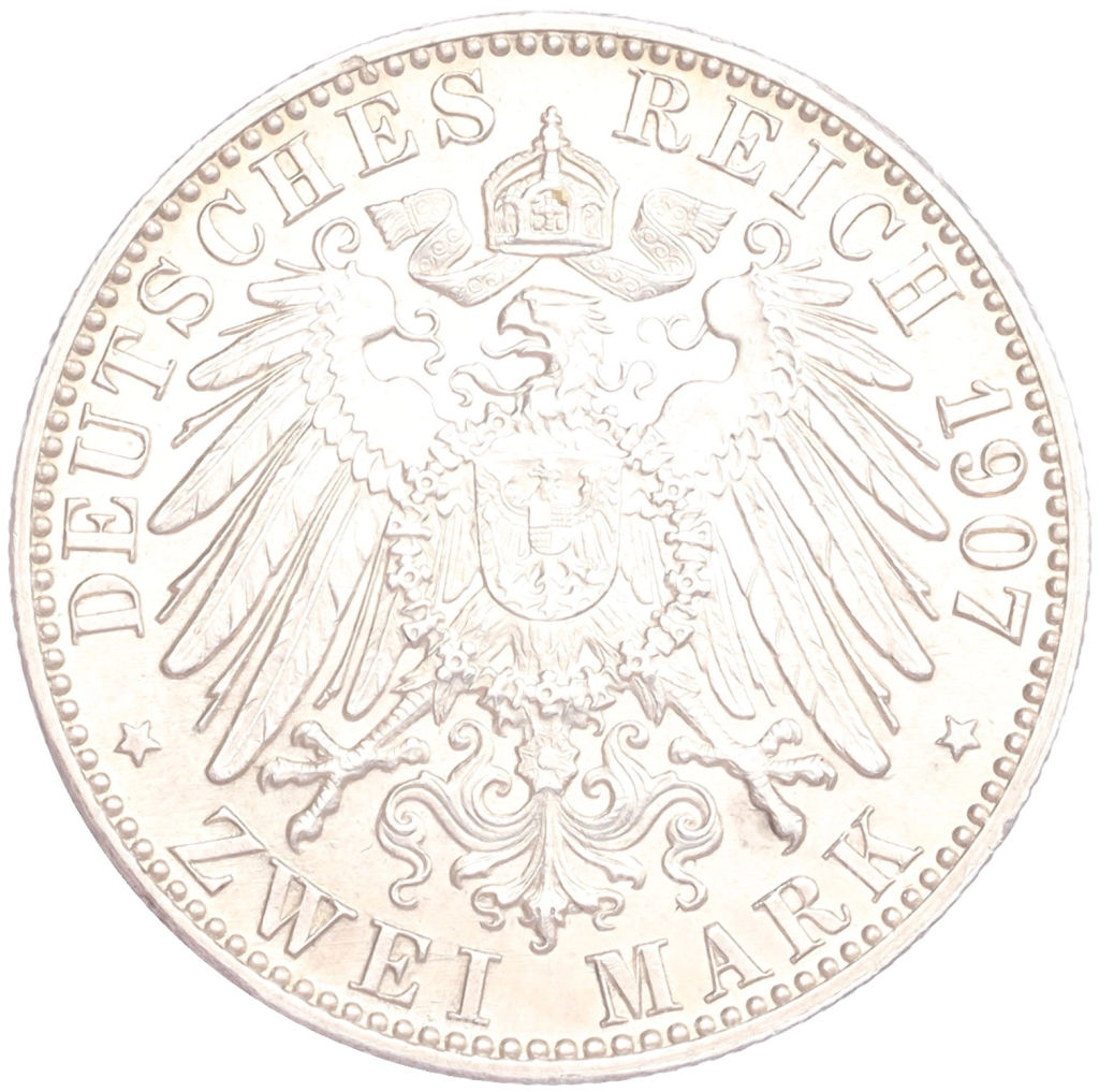 2 марки 1907 года G Германия (Баден)