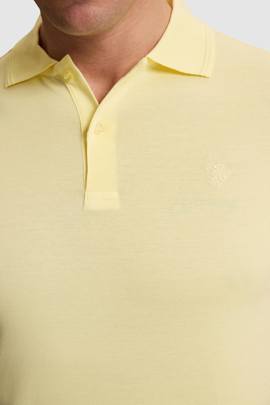 Erkek A__k Sar_ Regular Fit Polo Yaka Basic Ti__rt