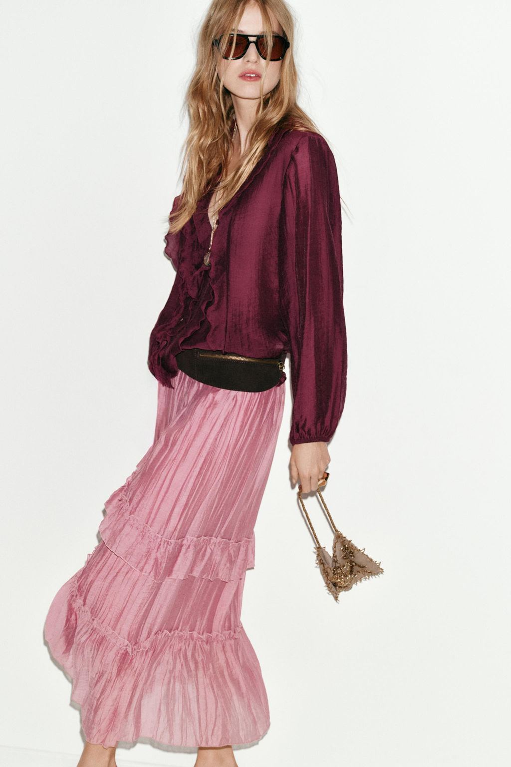 RUFFLED MIDI SKIRT - Zara фото 4