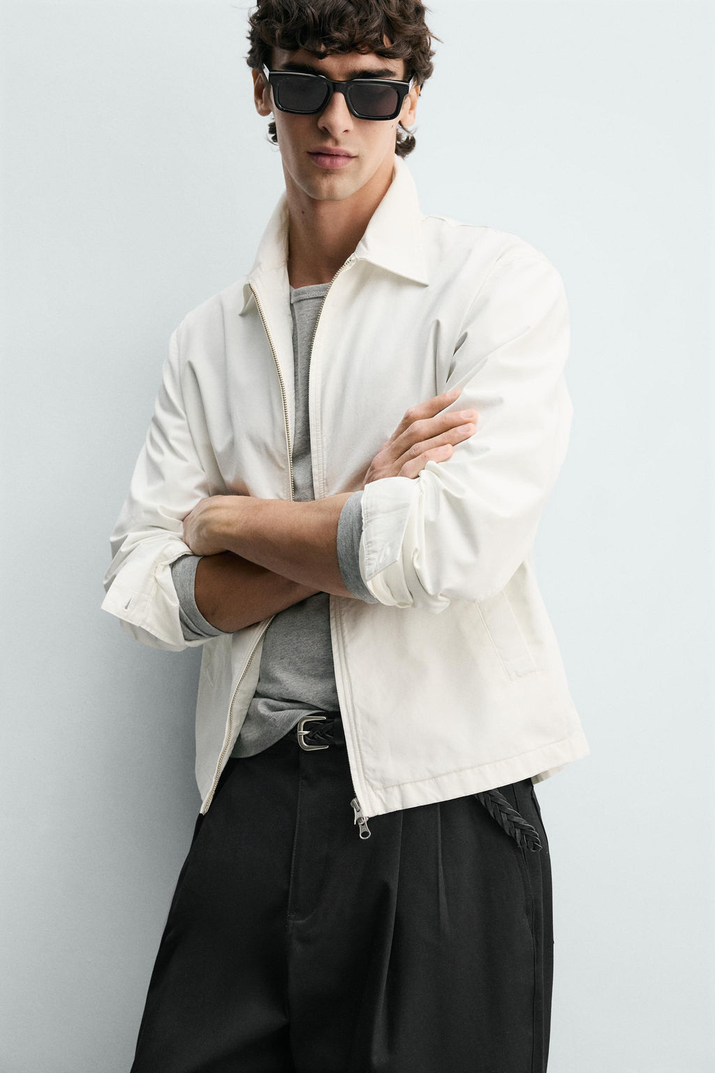 SOBRECAMISA REGULAR FIT CREMALLERA / Piedra - Zara фото 5