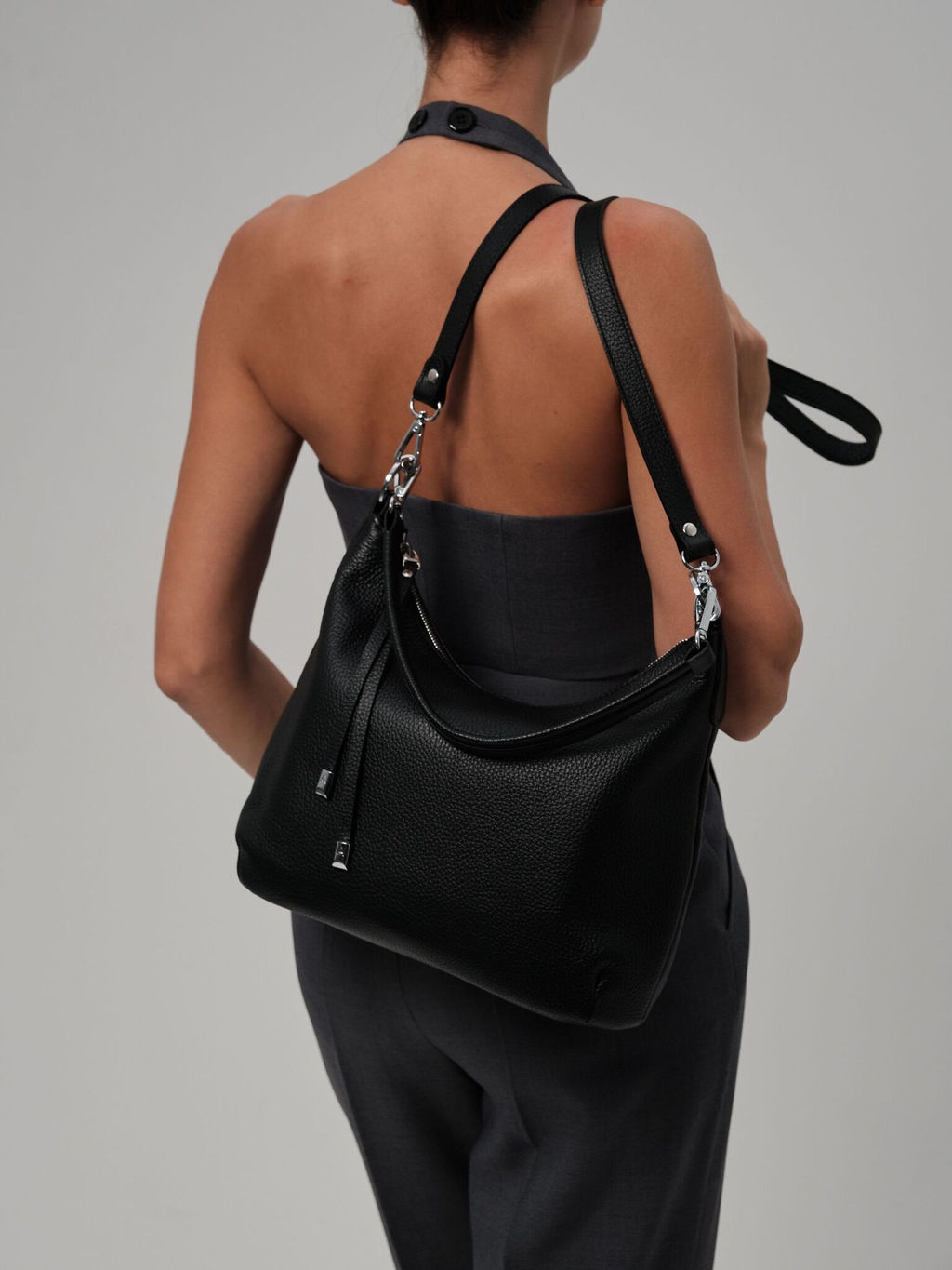 Сумка кожаная на плечо Azaro 3405 черная