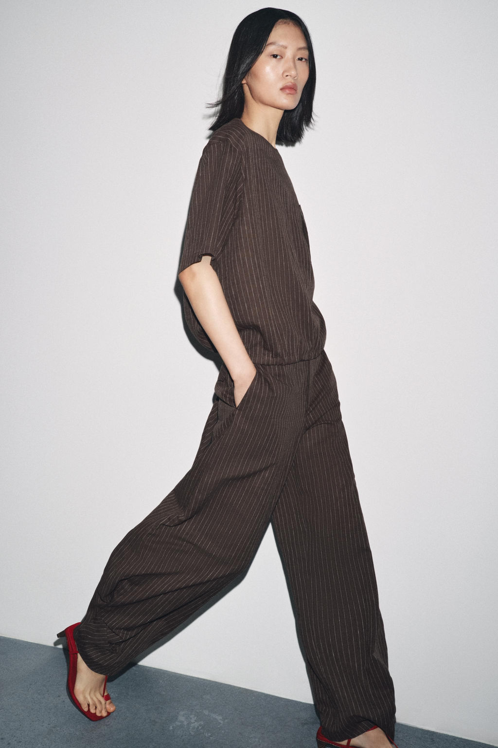 ZW COLLECTION STRIPED LINEN BLEND TOP - Zara фото 4
