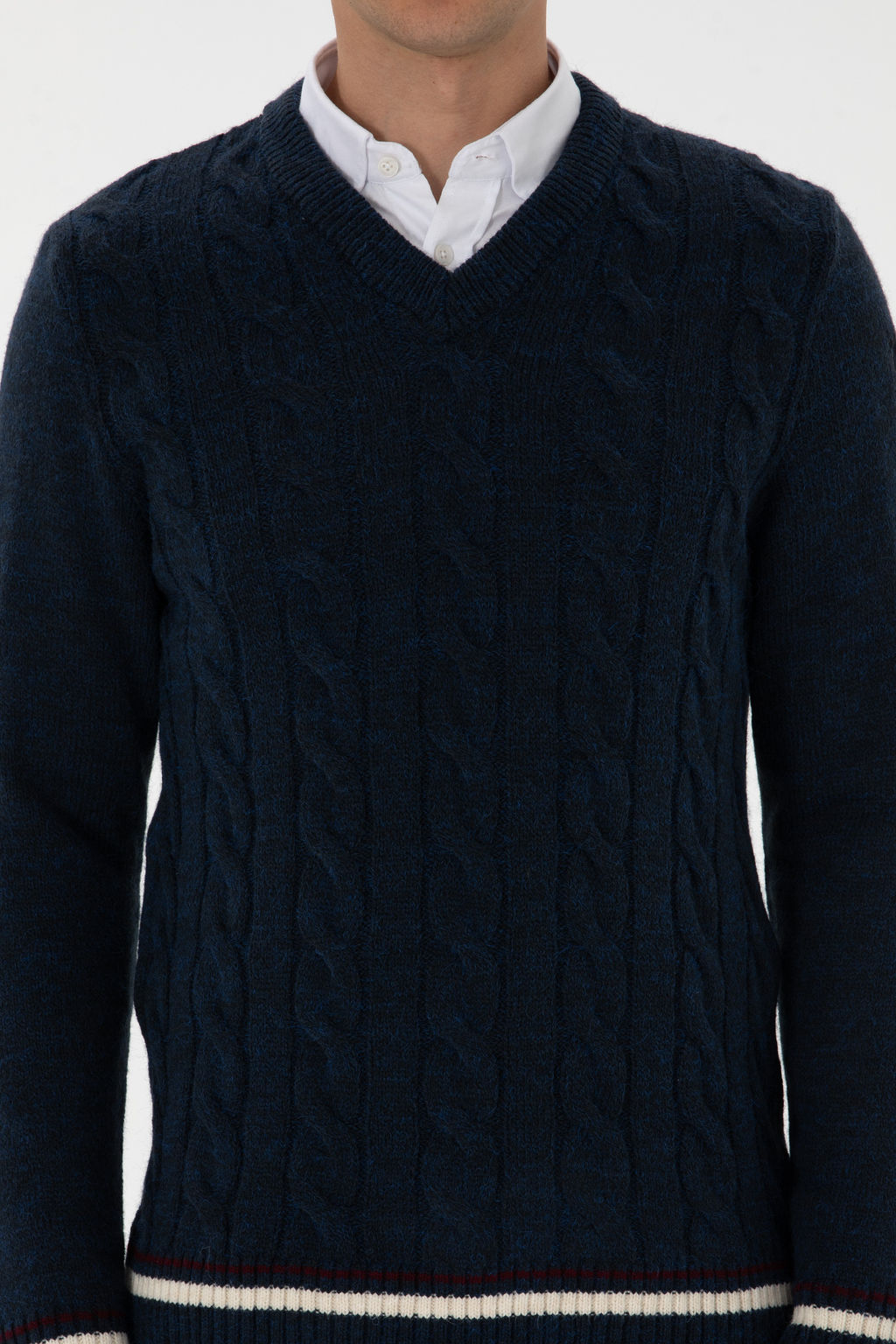 Erkek Regular Fit V Yaka Lacivert Kazak - U.s. polo assn фото 6