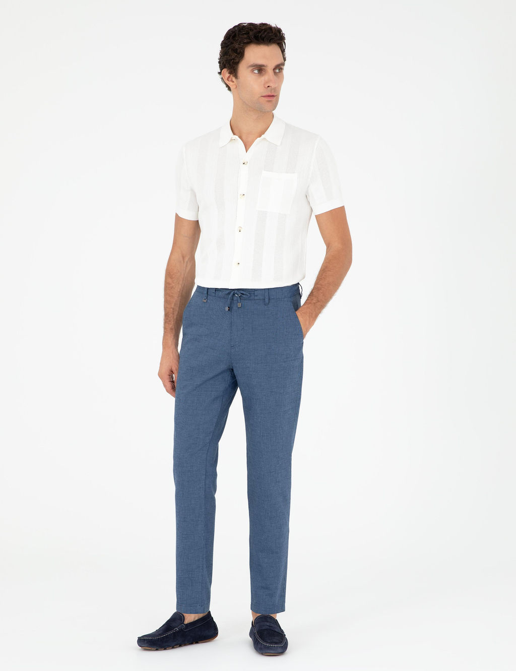 Брюки из парусины цвета индиго-морковки - Cacharel фото 3