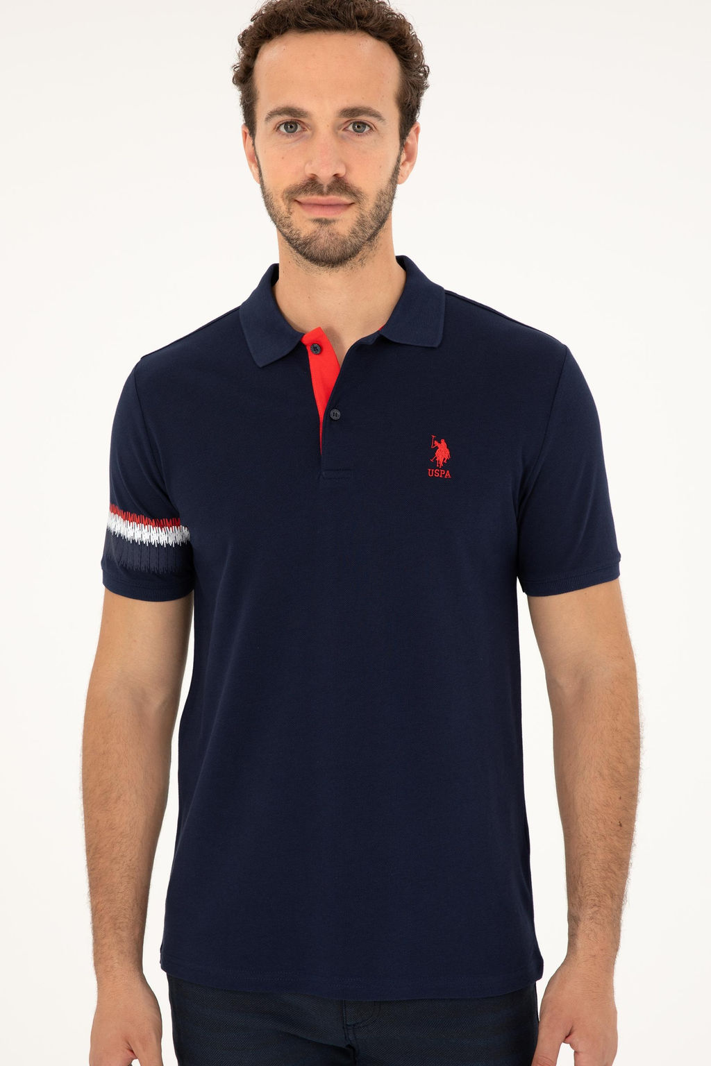Футболка мужская U.S. Polo Assn темно-синяя хлопок  фото 3