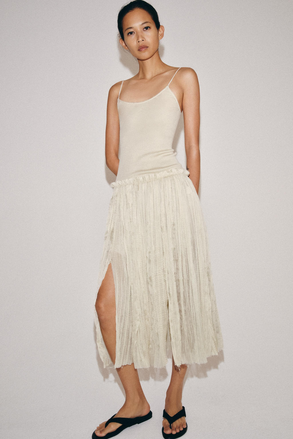 VESTIDO MIDI COMBINADO / rosa claro - Zara фото 4