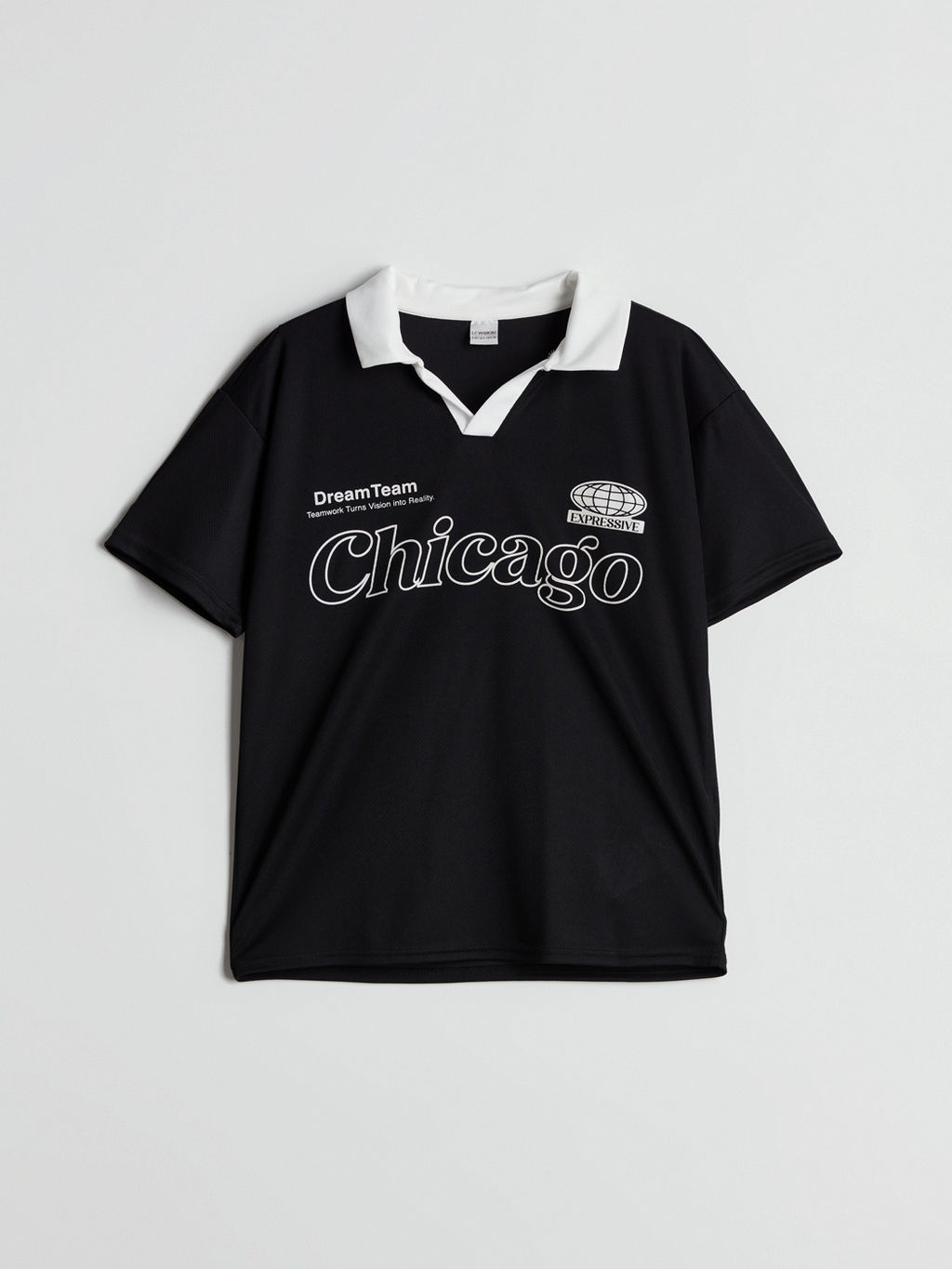 Polo Yaka Chicago Bask?l? Erkek ?ocuk Ti??rt