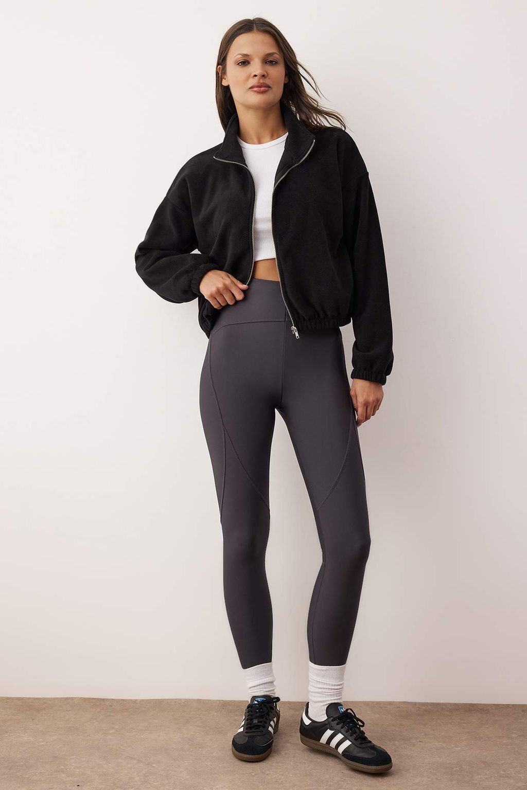 Ekru Polar Fermuarl? Oversize/Genis Kal?p Kal?n Orme Sweatshirt TWOAW26SW00057 - Trendyolmilla фото 8