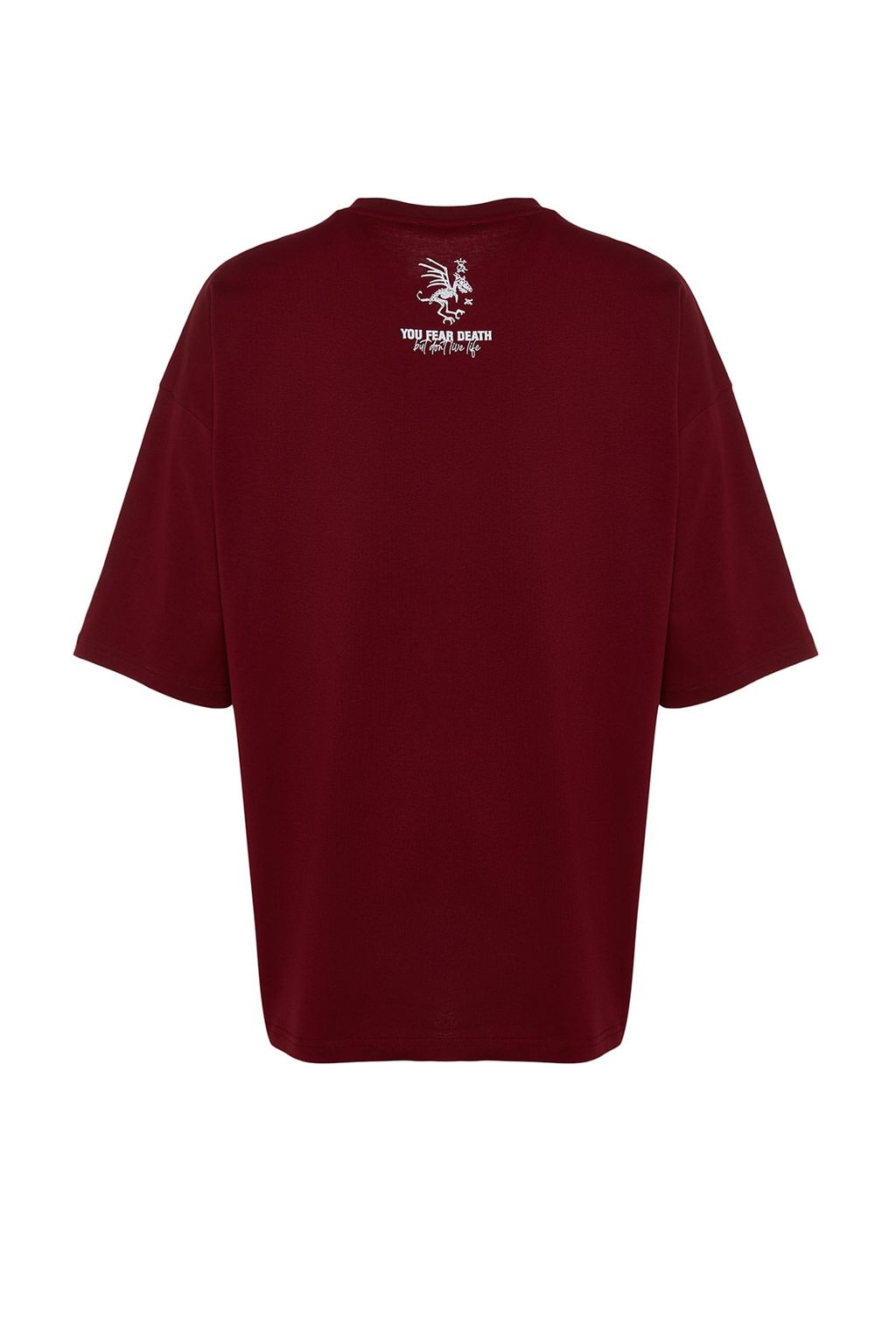 TRENDYOL MAN Bordo Oversize/Genis Kesim %100 Pamuklu Minimal Yaz? Bask?l? T-Shirt TMNSS23TS00099 - Trendyolmilla фото 9
