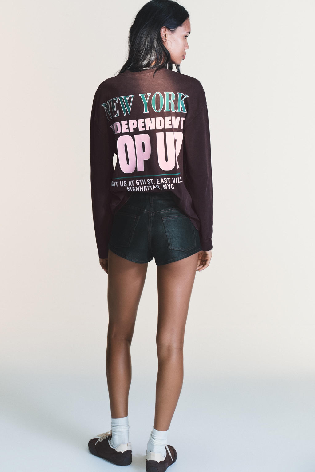 WASHED CONTRAST SLOGAN T-SHIRT - Zara фото 13