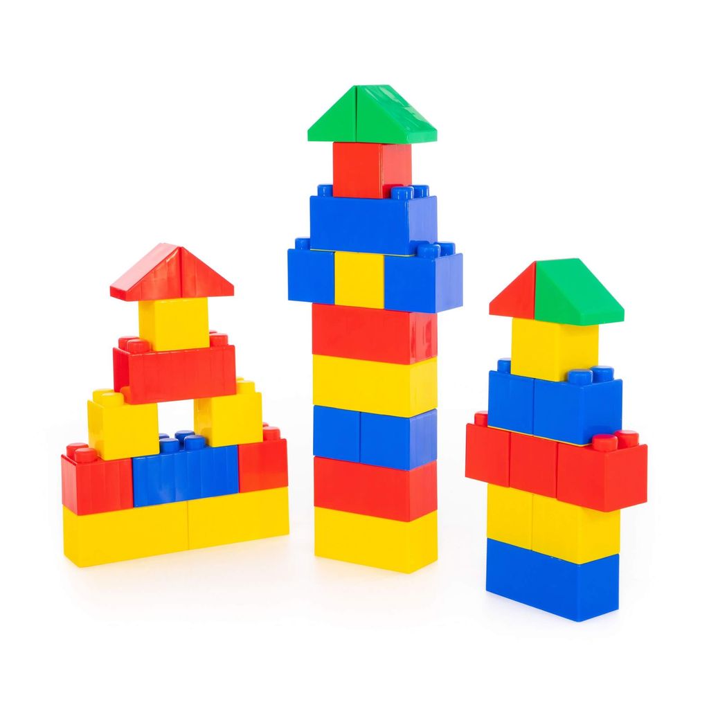 Конструктор строительный XXL, 36 элементов + соединитель (30 элементов) - Полесье фото 4