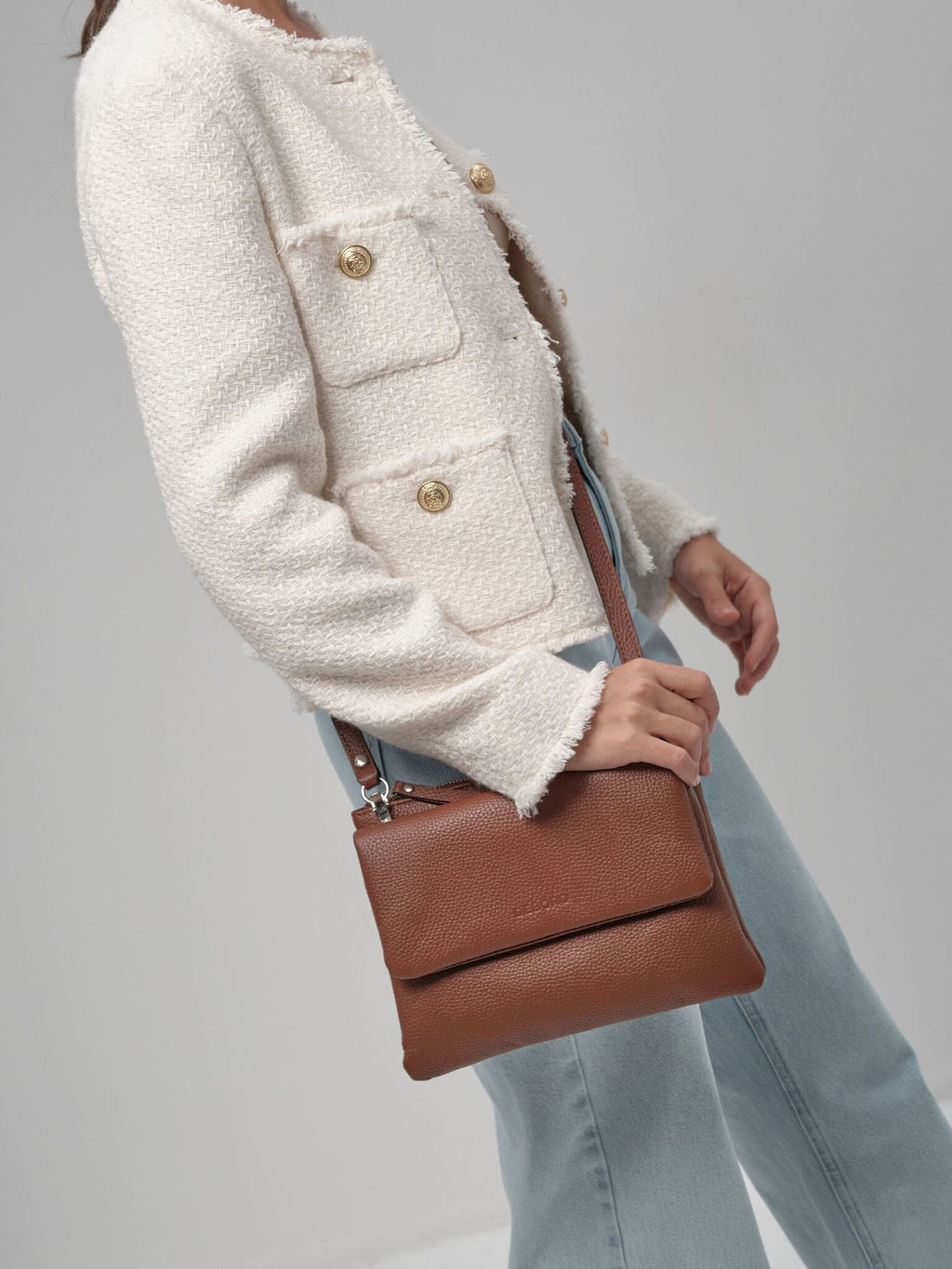 Сумка кожаная на плечо кросс-боди Deboro 31069 коппер