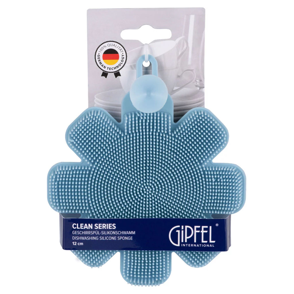 51849 GIPFEL Губка силиконовая CLEAN SERIES для мытья посуды, 12 см. Цвет: голубой  фото 2