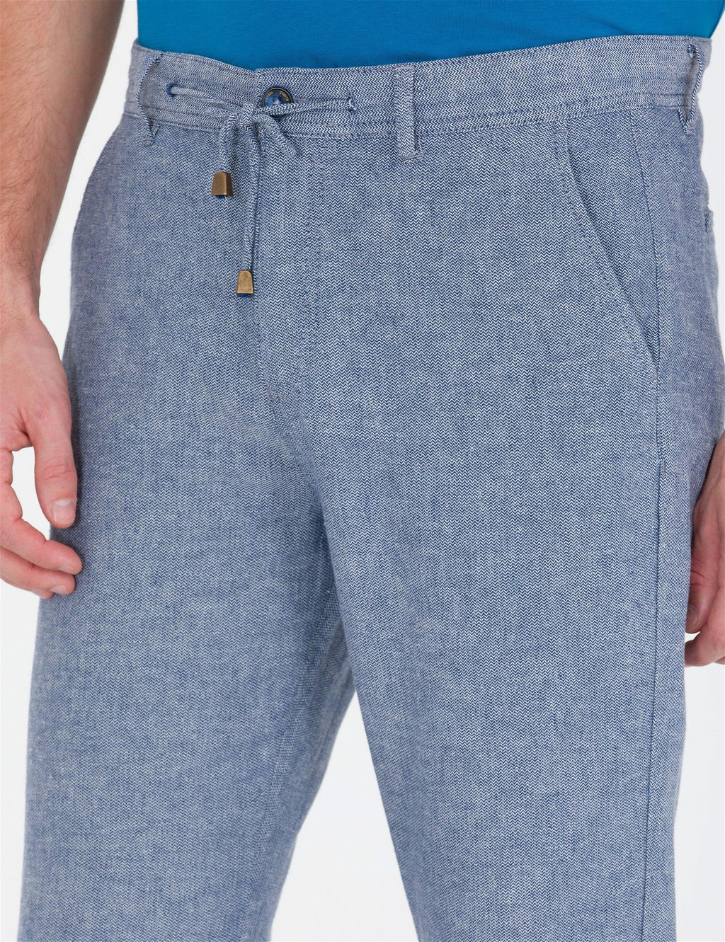 Lacivert Carrot Fit Beli Lastikli Kanvas Pantolon - Pierre cardin фото 2