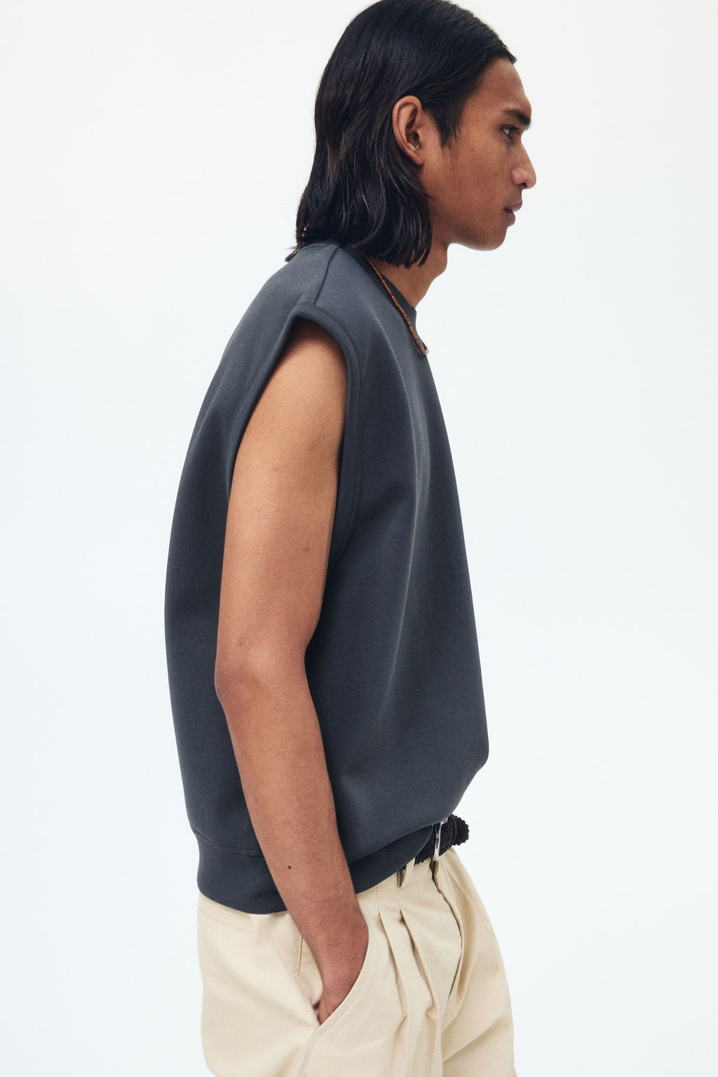 Camiseta sin mangas efecto neopreno Relaxed Fit - H&m фото 5