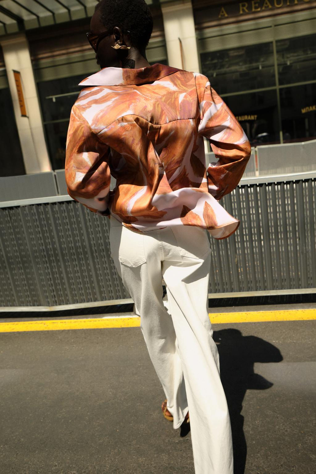 PRINTED SATIN SHIRT - Zara фото 3