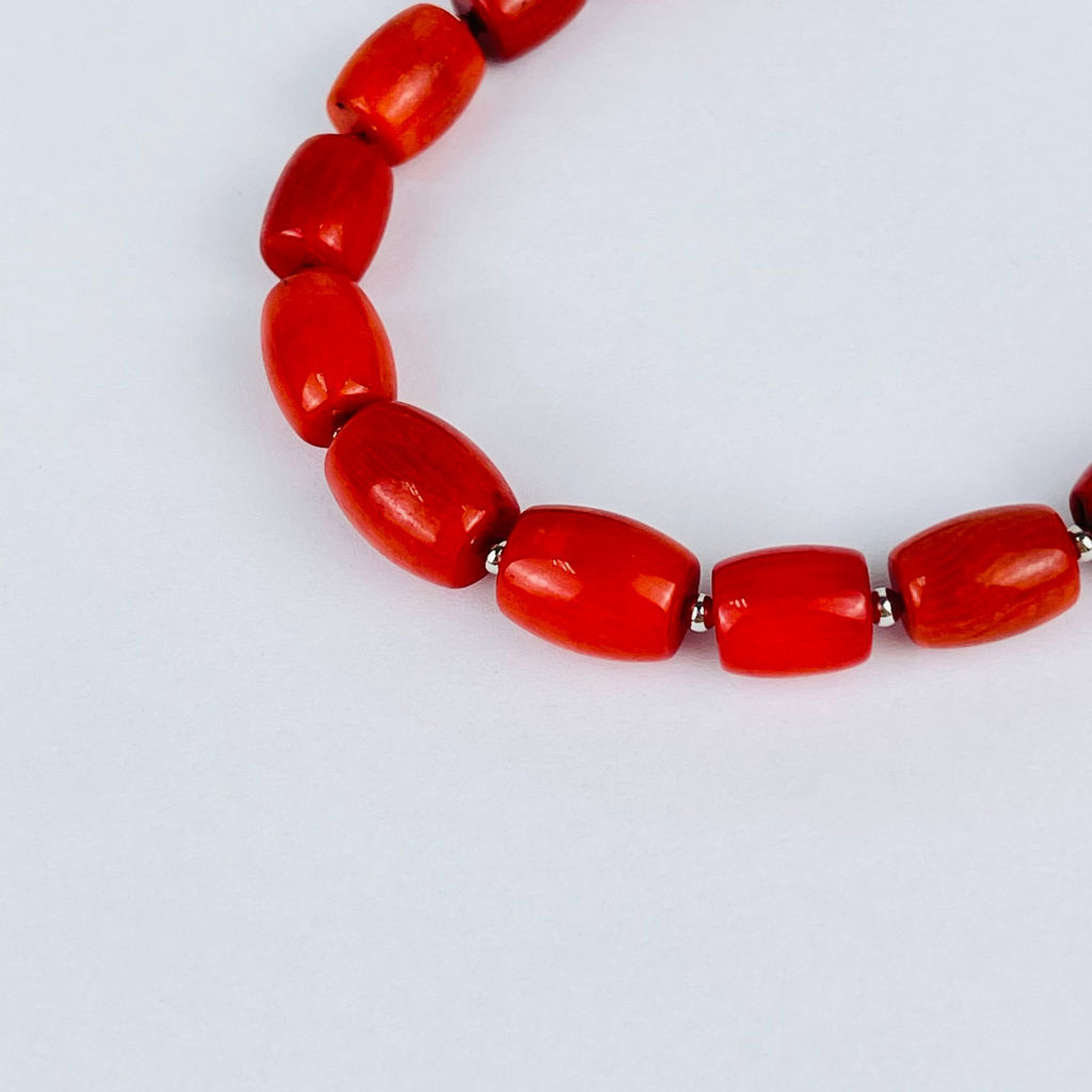 Браслет регулируемый на увеличение из Коралла - Радуга самоцветов фото 3