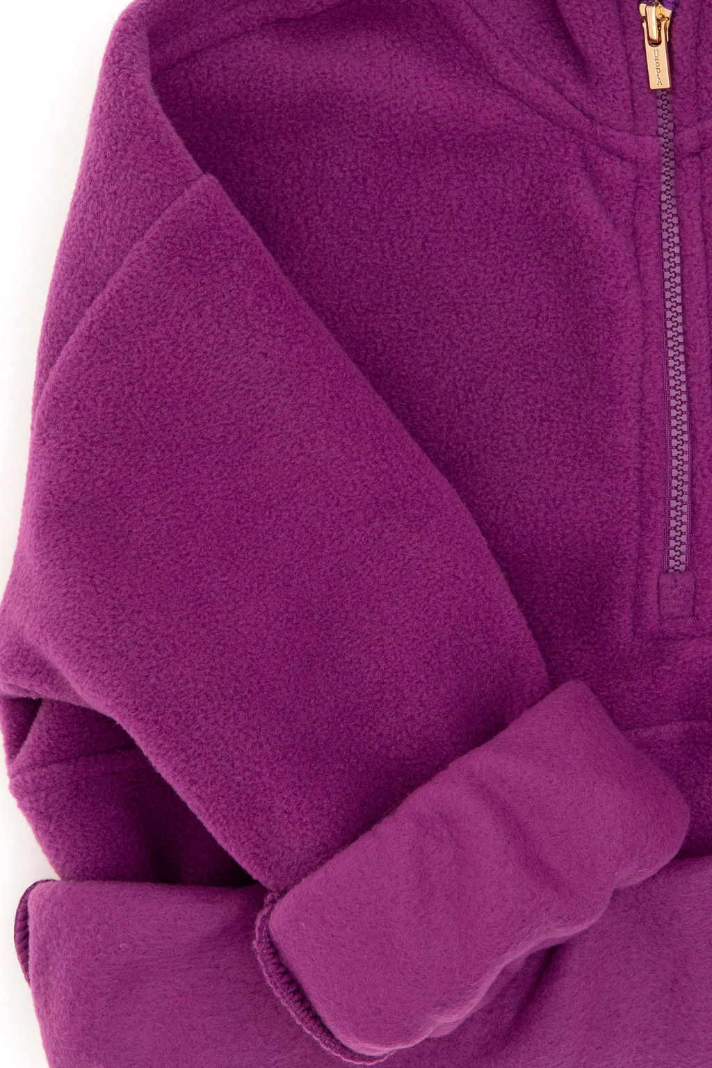 Фиолетовый флисовый свитшот для девочек с половиной молнии Неожиданная скидка в корзине - U.s. polo assn фото 6