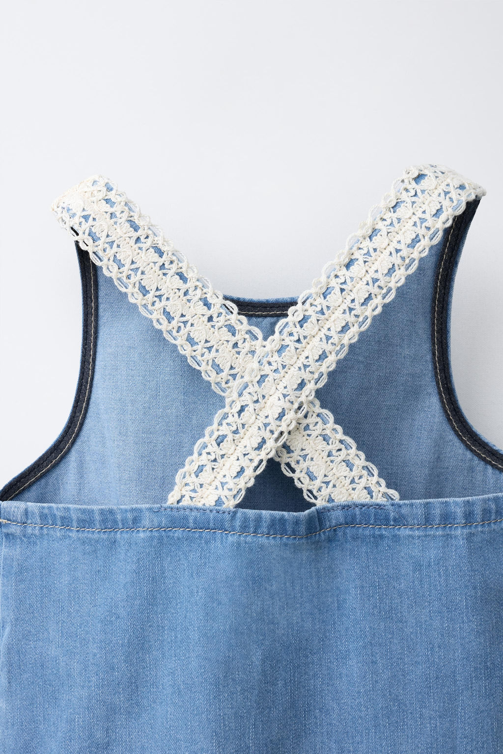 TOP DENIM PUNTO CROCHET / Azul - Zara фото 4