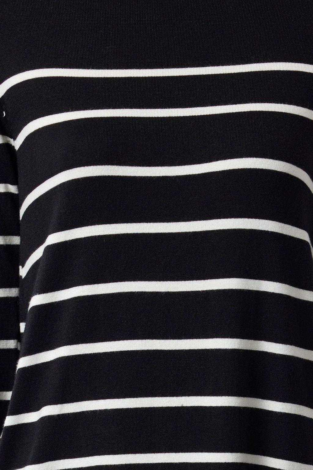 Siyah Midi Premium Iplik/Ozel Iplik Triko Basic Cizgili Elbise TWOAW25EL00093