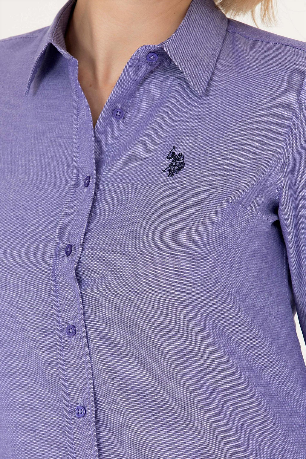 U. S. Polo Assn Женская фиолетовая базовая рубашка с длинным рукавом - U.s. polo assn фото 7