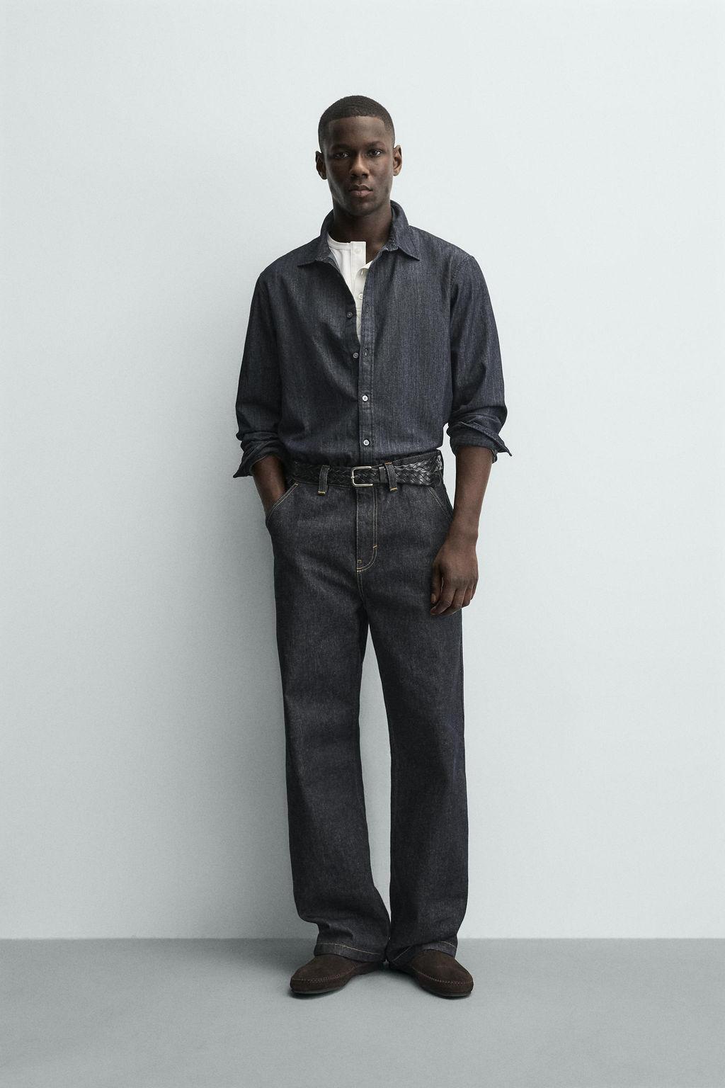 EMBROIDERED HEART DENIM CHINO TROUSERS - Zara фото 13