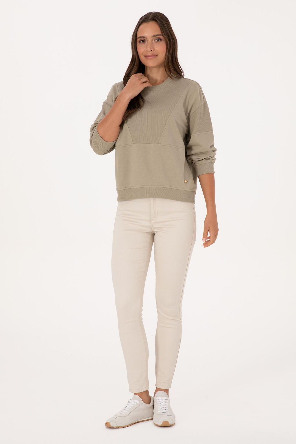 Kad_n A__k Haki Sweatshirt Sepette S_rpriz _ndirim - U.s. polo assn фото 4