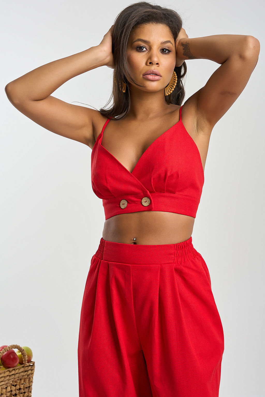 Топ льняной на регулируемых бретелях - Fly фото 12