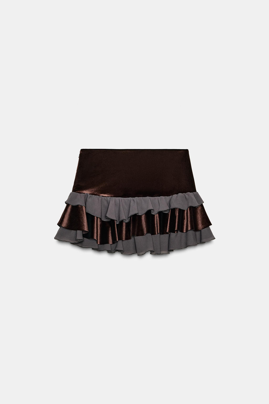 CONTRAST RUFFLED MINI SKIRT - Zara фото 4