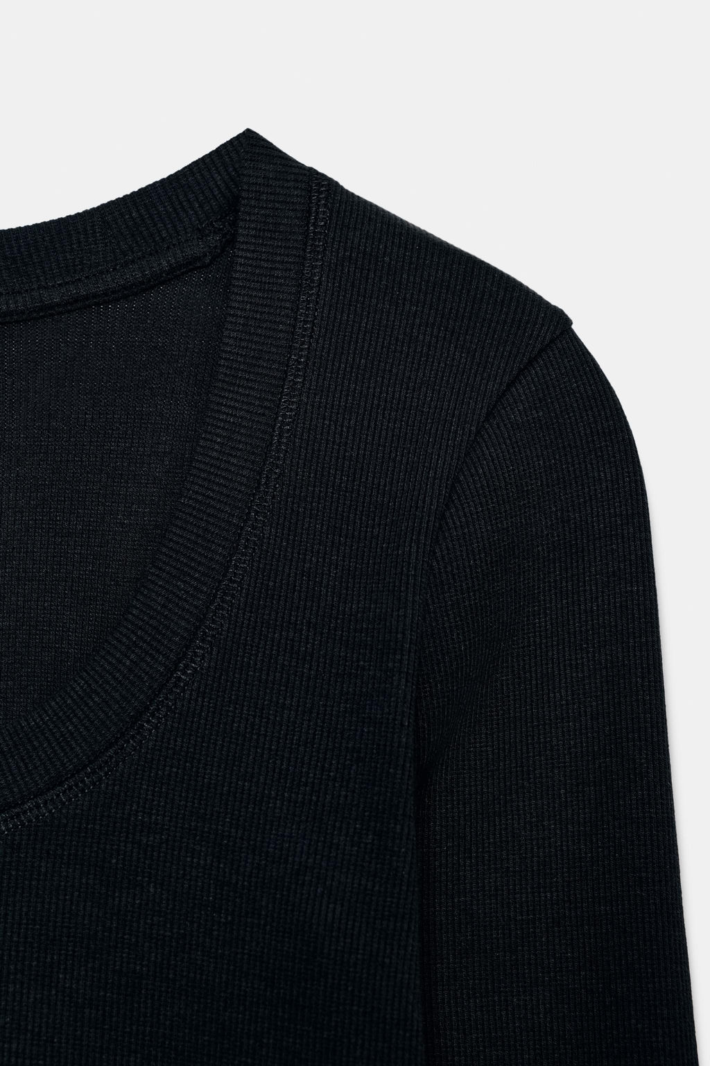 CAMISETA RIB MANGA LARGA / Carb?n - Zara фото 6