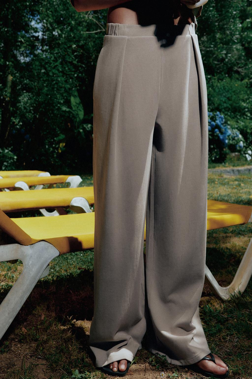 WASHED-EFFECT INTERLOCK TROUSERS - Zara фото 24