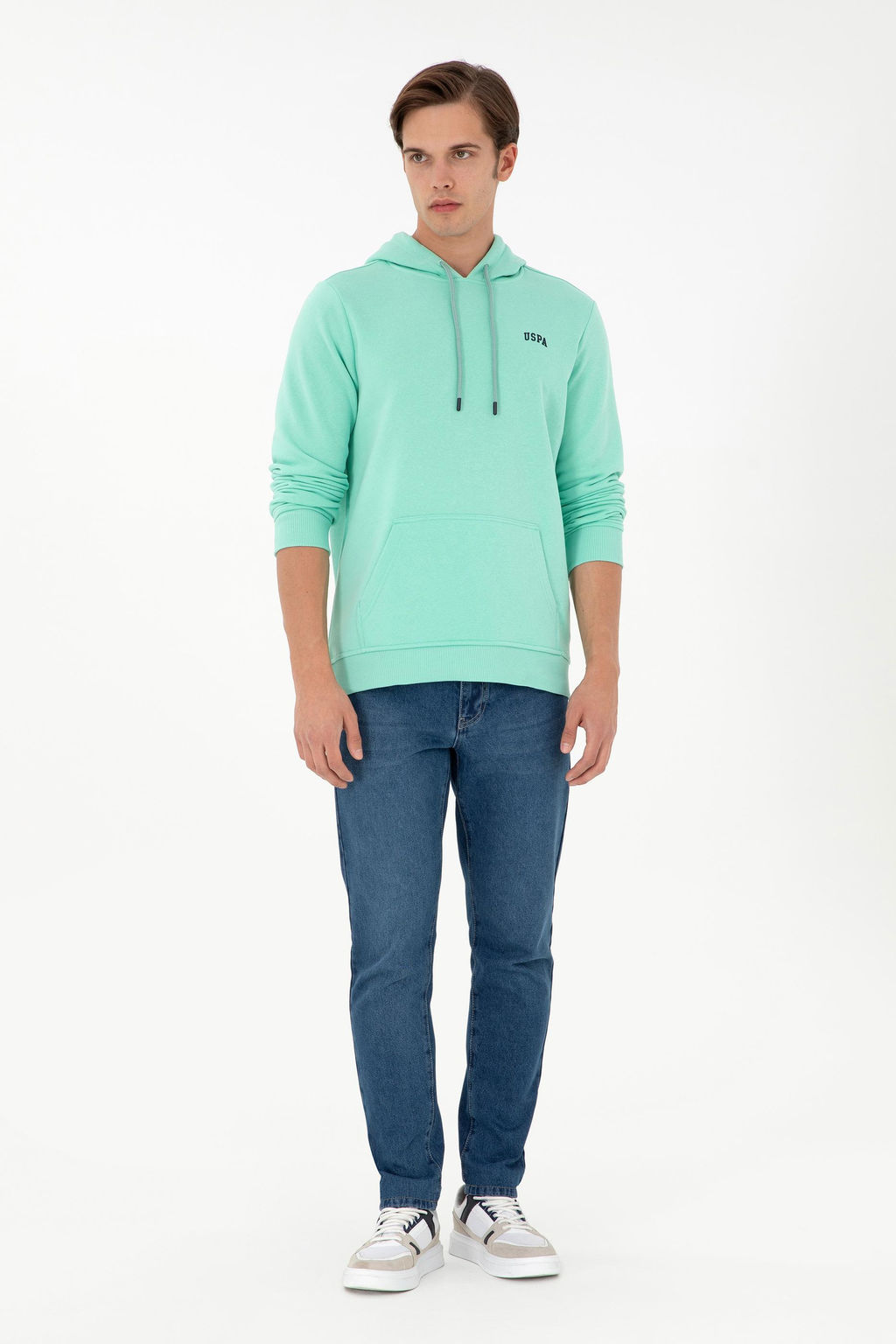 Мужской мятный базовый свитшот - U.s. polo assn фото 4