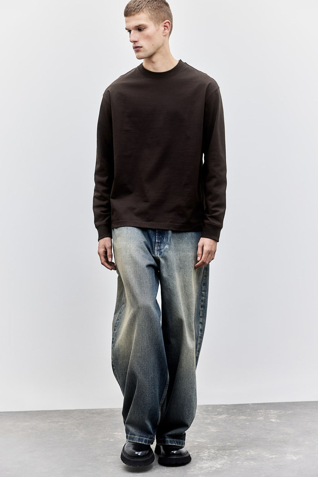 Camiseta de manga larga en punto Loose Fit - H&m фото 3