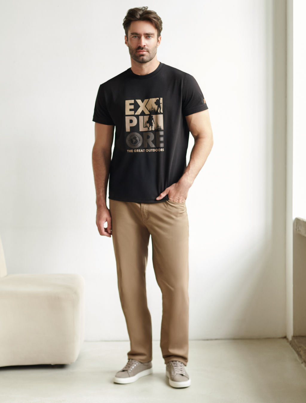 Футболка из премиального хлопка с авторским принтом - Vilatte фото 6