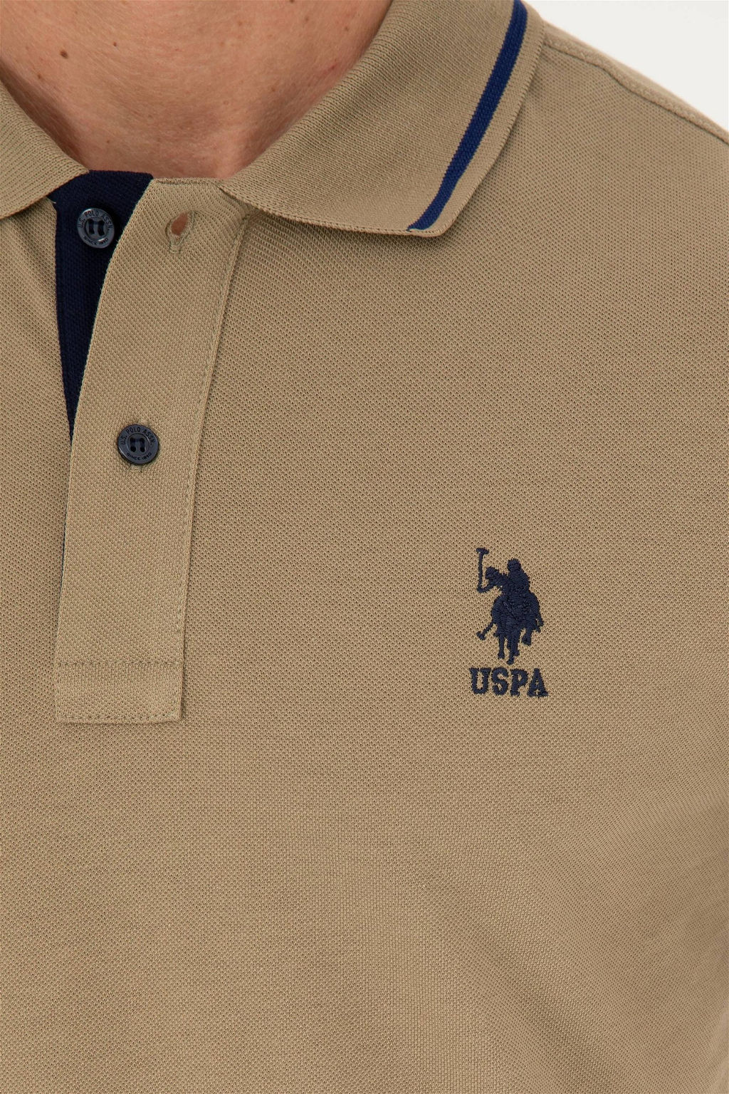 U. S. Polo Assn / Мужская базовая футболка цвета хаки - U.s. polo assn фото 7