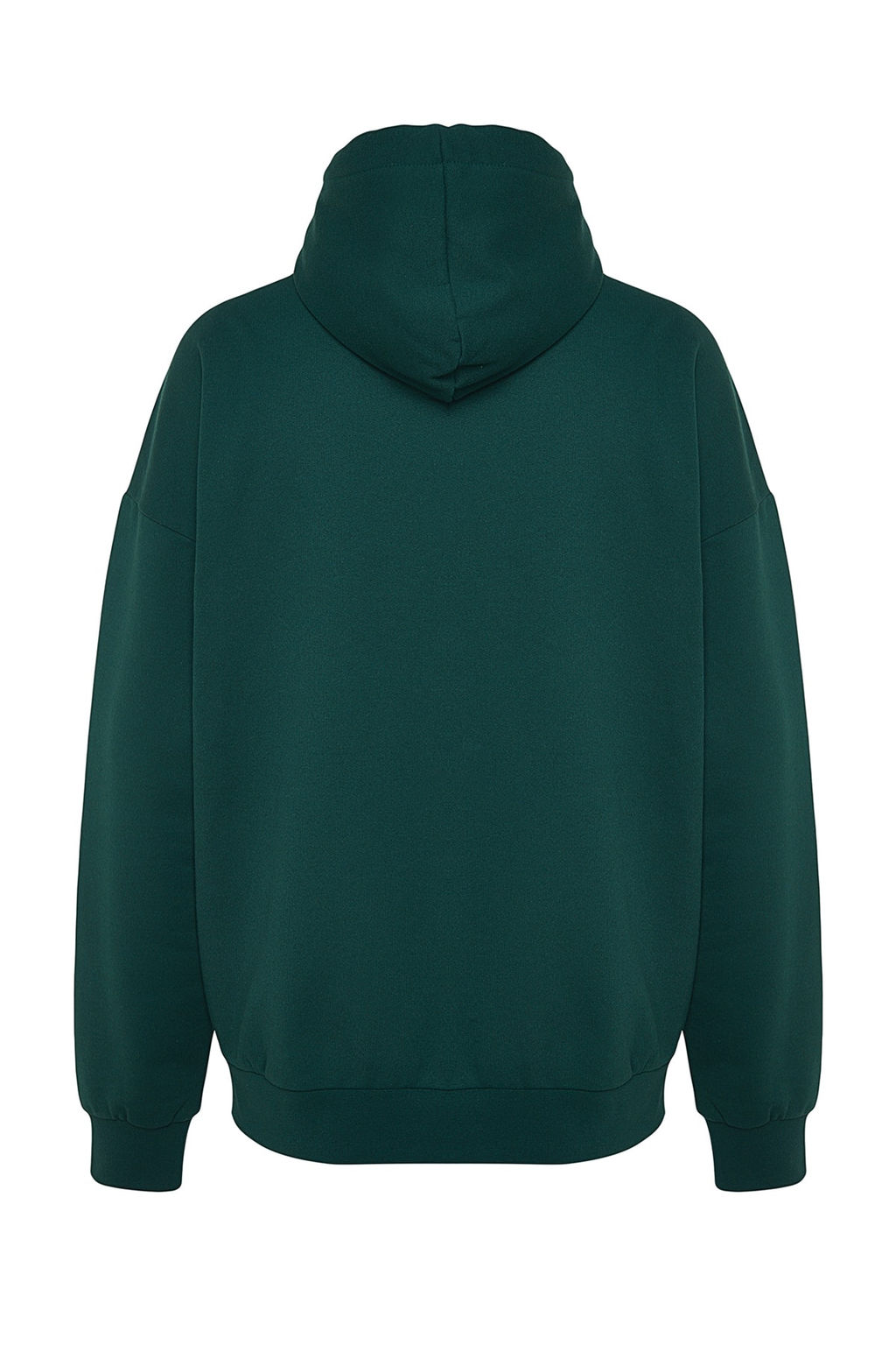Yesil Oversize/Genis Kesim Kapusonlu Ici Polar/S?cak Tutan Sweatshirt TMNAW23SW00195